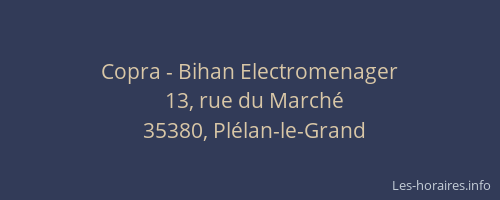 Copra - Bihan Electromenager