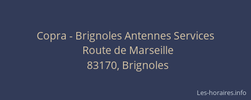 Copra - Brignoles Antennes Services