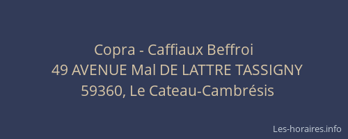 Copra - Caffiaux Beffroi