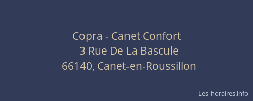 Copra - Canet Confort