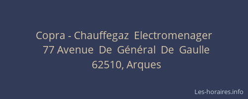 Copra - Chauffegaz  Electromenager