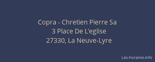 Copra - Chretien Pierre Sa