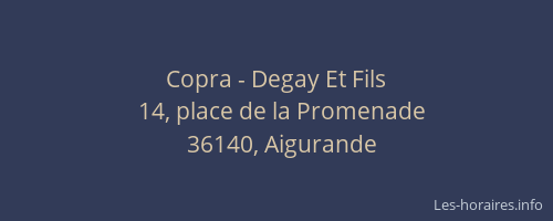 Copra - Degay Et Fils