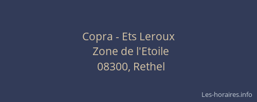 Copra - Ets Leroux