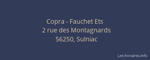 Copra - Fauchet Ets