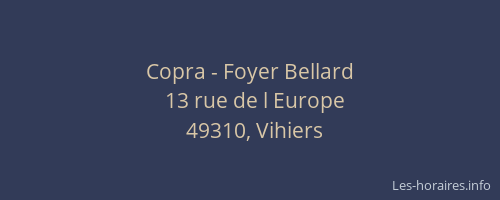 Copra - Foyer Bellard