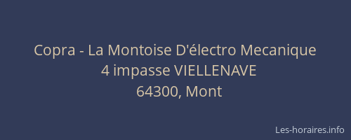 Copra - La Montoise D'électro Mecanique