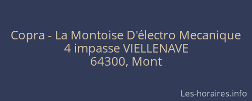 Copra - La Montoise D'électro Mecanique