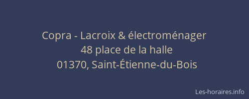 Copra - Lacroix & électroménager