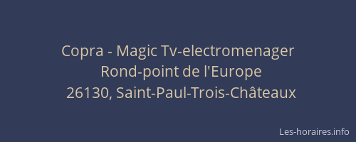 Copra - Magic Tv-electromenager