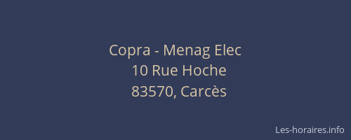 Copra - Menag Elec