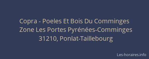 Copra - Poeles Et Bois Du Comminges