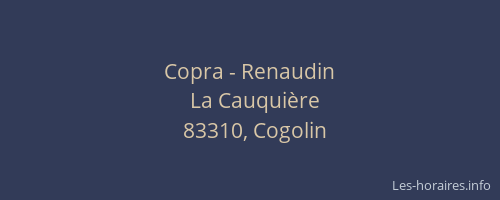 Copra - Renaudin