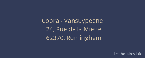 Copra - Vansuypeene
