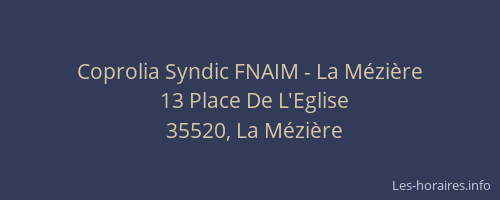 Coprolia Syndic FNAIM - La Mézière