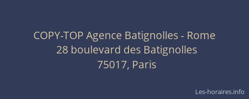 COPY-TOP Agence Batignolles - Rome