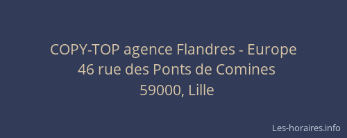 COPY-TOP agence Flandres - Europe