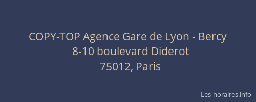 COPY-TOP Agence Gare de Lyon - Bercy