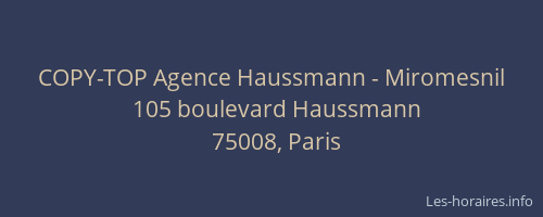 COPY-TOP Agence Haussmann - Miromesnil