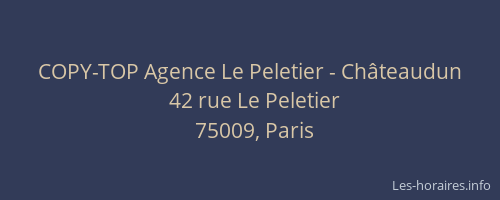 COPY-TOP Agence Le Peletier - Châteaudun