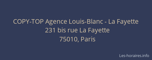 COPY-TOP Agence Louis-Blanc - La Fayette