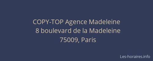 COPY-TOP Agence Madeleine