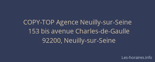 COPY-TOP Agence Neuilly-sur-Seine