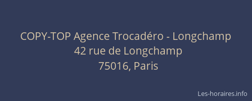 COPY-TOP Agence Trocadéro - Longchamp