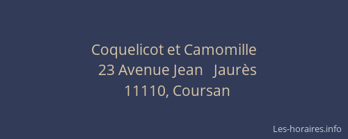 Coquelicot et Camomille