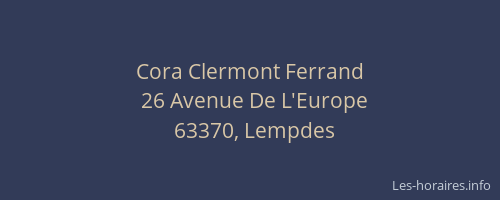 Cora Clermont Ferrand