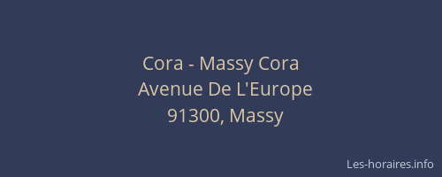 Cora - Massy Cora