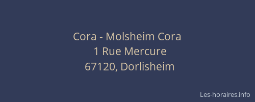Cora - Molsheim Cora