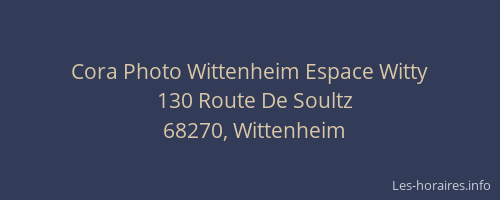 Cora Photo Wittenheim Espace Witty