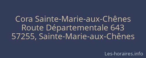 Cora Sainte-Marie-aux-Chênes