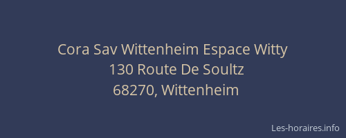 Cora Sav Wittenheim Espace Witty