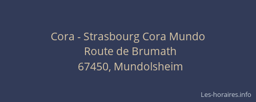 Cora - Strasbourg Cora Mundo