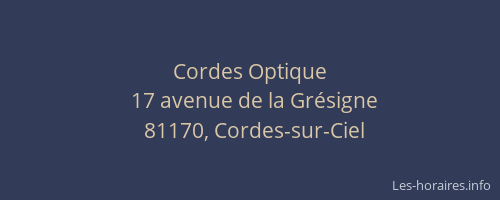 Cordes Optique