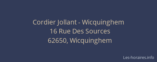 Cordier Jollant - Wicquinghem
