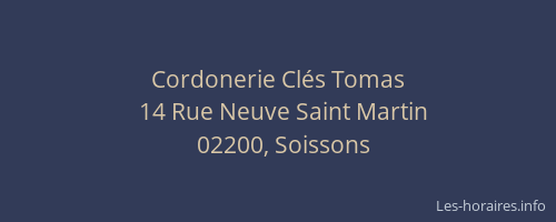Cordonerie Clés Tomas