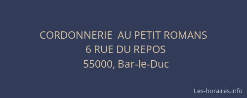 CORDONNERIE  AU PETIT ROMANS