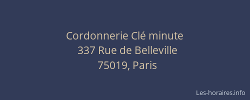 Cordonnerie Clé minute
