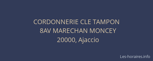 CORDONNERIE CLE TAMPON