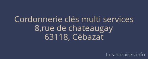 Cordonnerie cl&eacute;s multi services