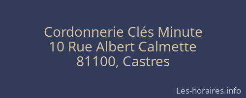 Cordonnerie Clés Minute