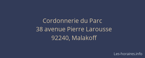 Cordonnerie du Parc