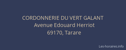 CORDONNERIE DU VERT GALANT