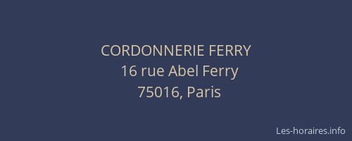 CORDONNERIE FERRY