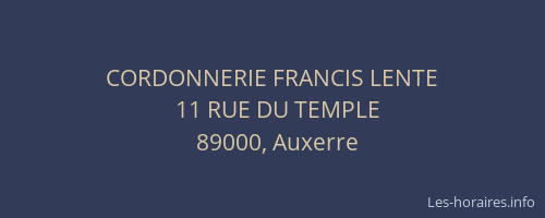 CORDONNERIE FRANCIS LENTE