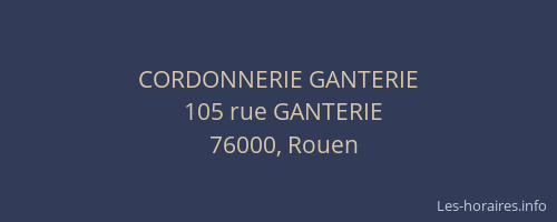 CORDONNERIE GANTERIE