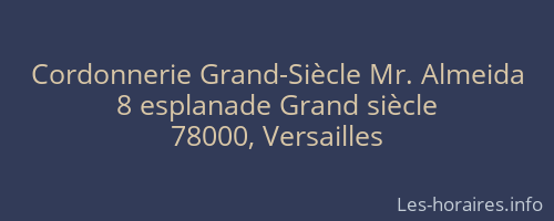 Cordonnerie Grand-Siècle Mr. Almeida